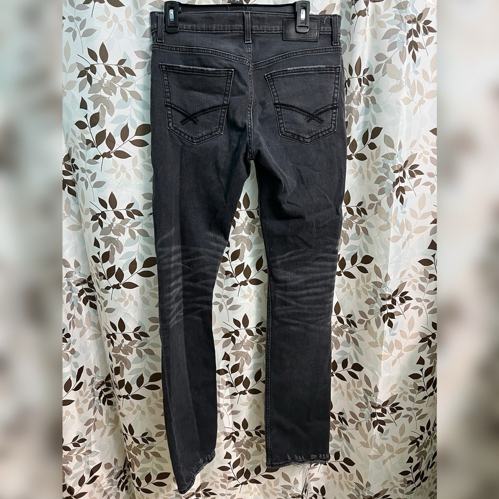 BKE Alec Jeans Mens 31x32 Black Straight Leg Dark Wash Denim Distressed - Picture 3 of 7